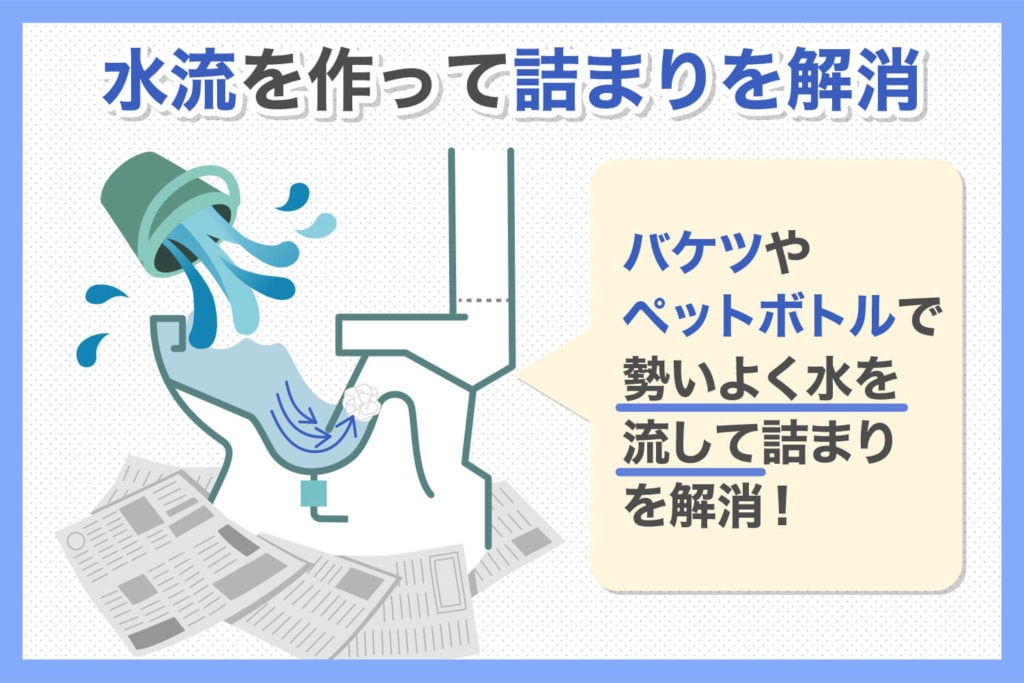 水流でつまりを解消