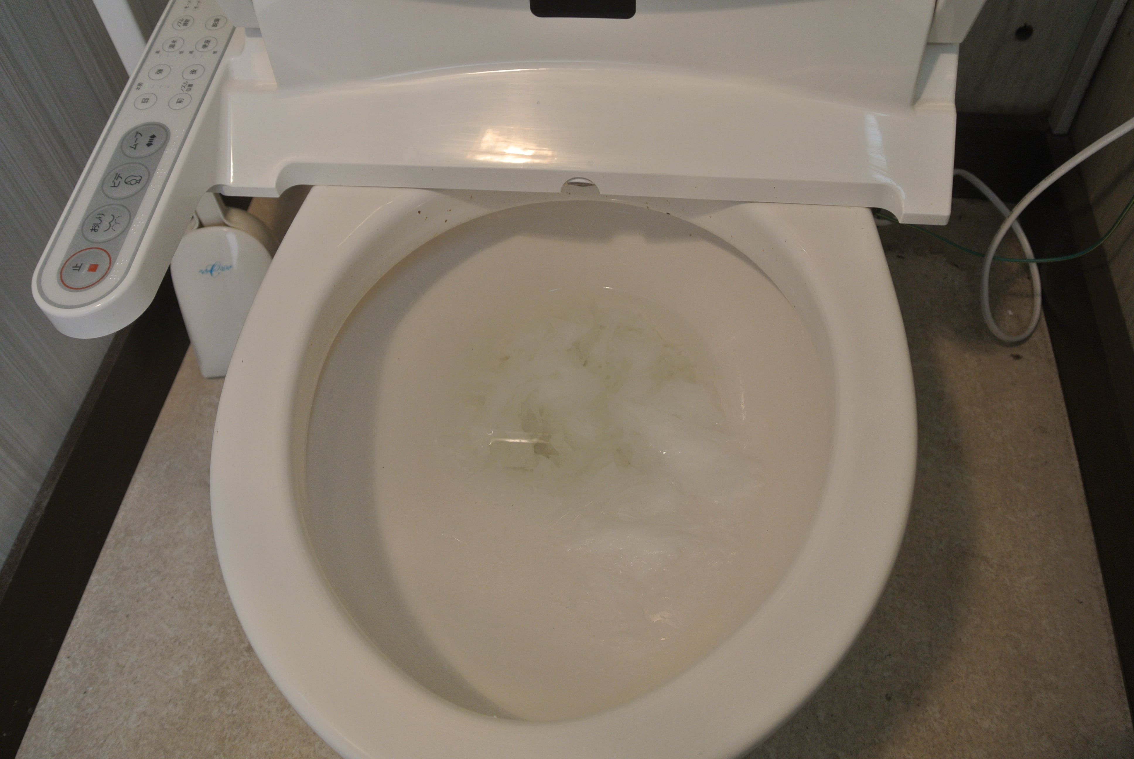 詰まったトイレ